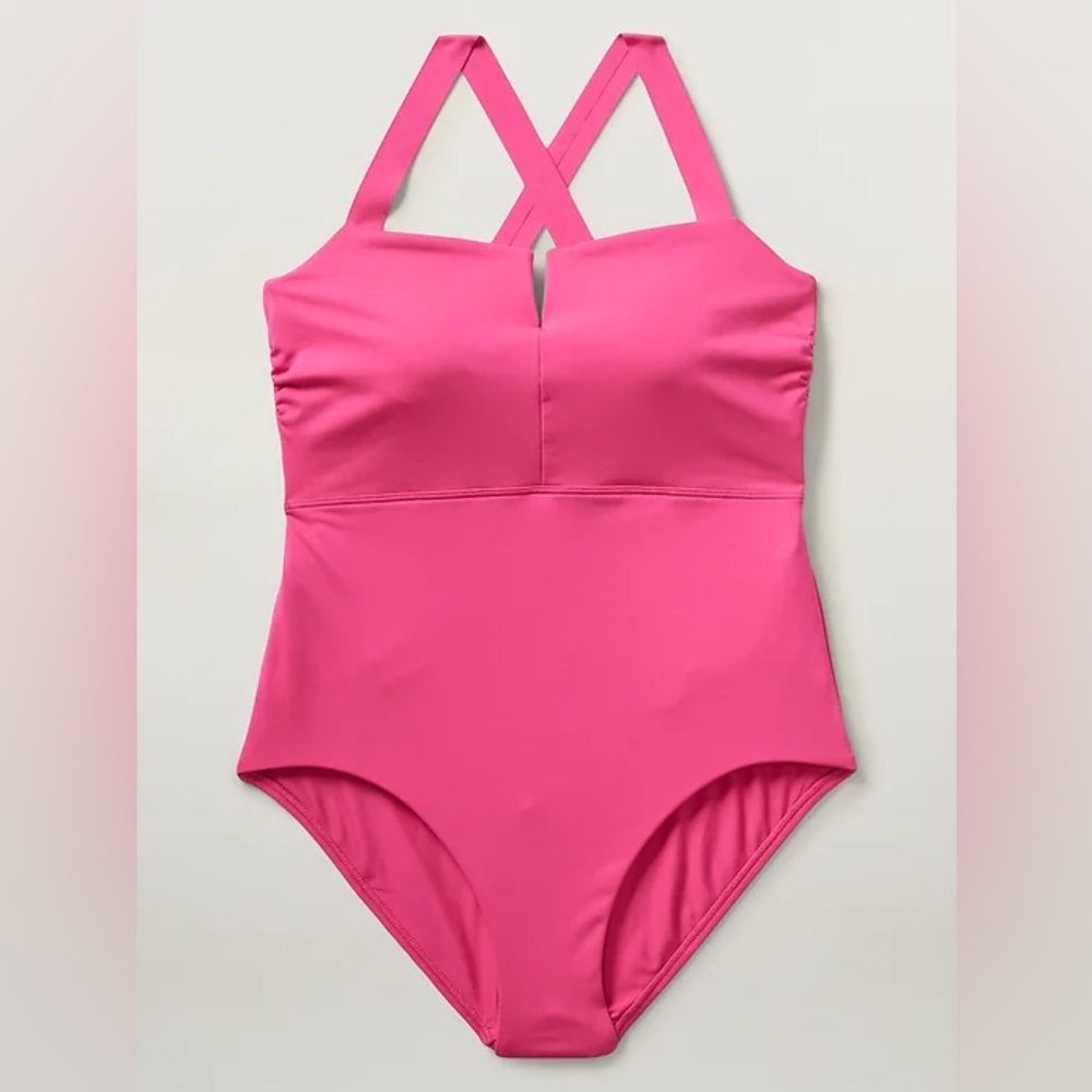 Athleta Square Neck V One Piece Swimsuit 34B/C NWOT